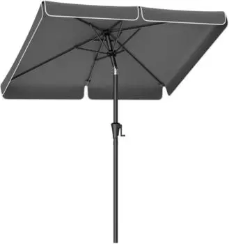 Songmics Sonnenschirm Rechteck neigbar 2 x 1,5 m grau