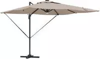 vidaXL Roma Parasol Taupe 286 x 284 x 270 cm Aluminium und Polyester
