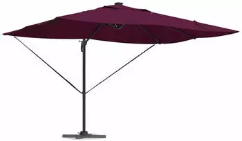 vidaXL Freischwingender Roma LED 352x251x265 cm Aluminium Bordeaux Rot (42003333)
