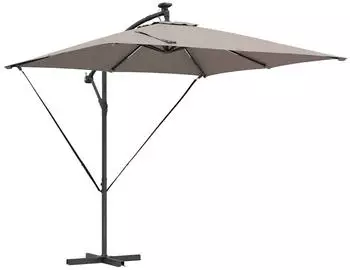vidaXL Bananenschirm mit Schloss 249 x 249 x 250 cm Taupe (42003402)