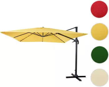 Mendler Gastronomie-Schirm HWC-A96 3x3m (Ø4,24m) Polyester Alu/Stahl gelb
