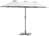 vidaXL Garten-Sonnenschirm Sand 370 x 197 x 239 cm