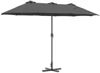 vidaXL Garten-Sonnenschirm Anthrazit 370 x 197 x 239 cm