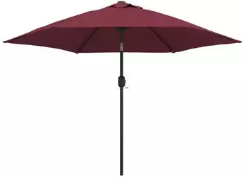 vidaXL Sonnenschirm mit LED-Leuchten und Stahlmast 300 cm Bordeauxrot (313756)