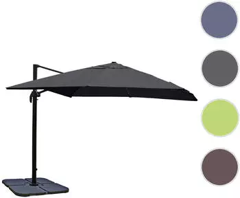 Mendler Gastronomie-Schirm HWC-A96 3x3m (Ø4,24m) anthrazit/schwarz (138988+31831+122472)