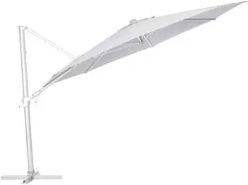 Kettler Easy Flex Ø 350 cm UPF 50+ inkl. Abdeckhaube+ Schirmständer silber/ hellgrau