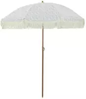 vidaXL Strandparasol Grau und Wei&szlig; 160 x 160 x 196 cm