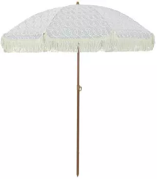vidaXL Strandparasol Grau und Wei&szlig; 160 x 160 x 196 cm