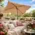 QUICK STAR Balkon Sonnenschirm 200x125cm Rechteckig Knickbar mit Schutzhülle Sand