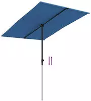 vidaXL Sonnenschirm mit Aluminium-Mast 2x1,5 m Azurblau