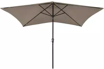 Helloshop26 Sonnenschirm mit LED-Beleuchtung Stahl 2x3m Taupe (02_0008071)
