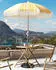 Beliani Mondello Sonnenschirm Rund ⌀150cm Gelb/Weiß mit Volant (Mondello)