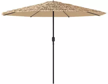 Helloshop26 Quadratischer Gartenschirm mit Kurbel 324x324cm Polyester braun (02_0056404)