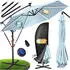 Kesser Ampelschirm LED Solar Ø300cm Aluminium UV-Schutz 360° wasserdicht (KESSER-AMP300)