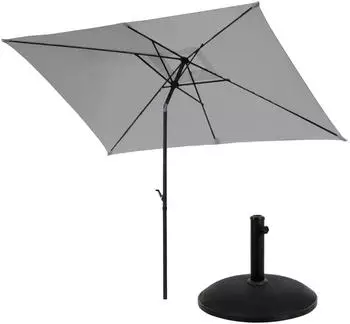 Svita Sonnenschirm Set mit St&auml;nder 3x2m rechteckig Hellgrau (94441)
