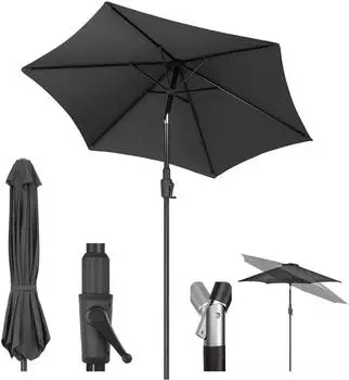 Sekey Sonnenschirm 220cm mit Kurbel, Auto-Kippen, UPF 50+ (UB140)