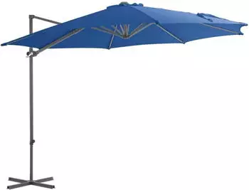 Helloshop26 Freiarmschirm Stahlmast 300cm Azurblau (02_0008472)