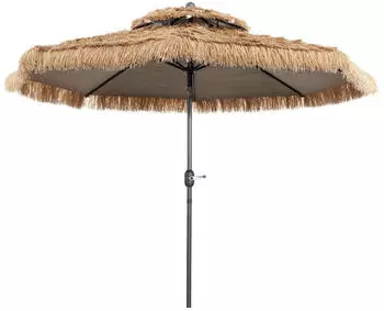 Costway Hawaii Sonnenschirm &Oslash;3m Doppeldach neigbar mit LED (NP10392)