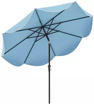 Helloshop26 Neigbarer Sonnenschirm mit Kurbel 280x245cm Polyester Blau (20_0012986)