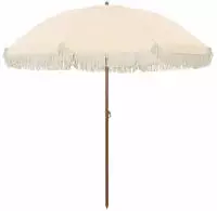 vidaXL Strandparasol Gelb und Wei&szlig; 205 x 205 x 210 cm