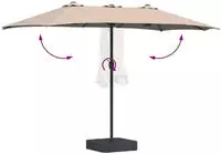 vidaXL Garten-Sonnenschirm Taupe 385 x 209 x 244 cm