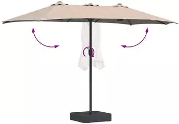 vidaXL Gartenparasol 385 x 209 x 244 cm Stoff Taupe (42003278)