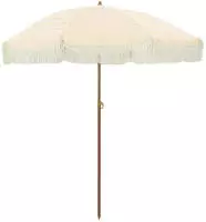 vidaXL Strandparasol Gelb und Wei&szlig; 160 x 160 x 196 cm
