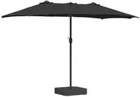 vidaXL Garten-Sonnenschirm Schwarz 385 x 209 x 244 cm Polyester