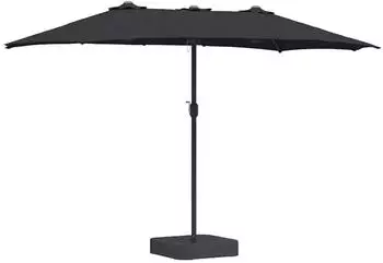 vidaXL Gartenparasol 385 x 209 x 244 cm Stoff Schwarz (42003289)