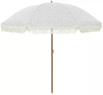 vidaXL Gartenscirm &Oslash; 205 x 209 cm Stahl Grau/Wei&szlig; (42006682)