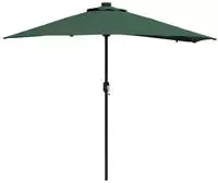 vidaXL Garten-Sonnenschirm Gr&uuml;n 294 x 150 x 223 cm Polyester und Stahl