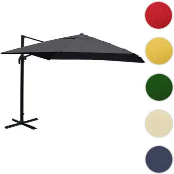 Mendler Gastronomie-Schirm HWC-A96 3x4m (&Oslash;5m) Polyester Alu/Stahl anthrazit/grau