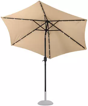 Dema Alu-Sonnenschirm mit Solar-LED-Licht 270 cm Triest beige