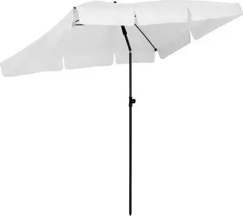 Fare Sonnenschirm R Höhenverstellbar Knickvorrichtung Lichtschutzfaktor UPF 50+ 200x122cm Farbe:Weiß