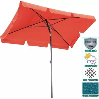 QUICK STAR Balkon-Sonnenschirm Rechteckig 200x125cm Rotorange UV50 (77501)