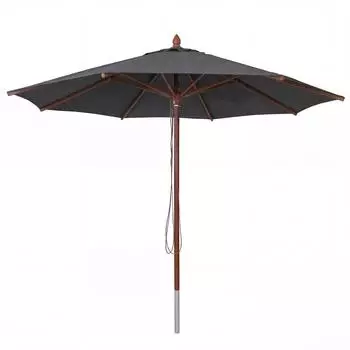 MCW Gastronomie Holz-Sonnenschirm rund &Oslash;4m Polyester/Holz anthrazit (MCW-C57b)