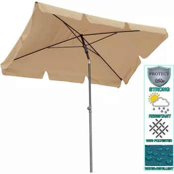 QUICK STAR Balkon-Sonnenschirm Rechteckig Knickbar 200x125cm UV50 (77502)