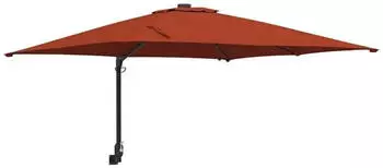 Helloshop26 Neigbarer Gartenschirm 248,5x247,5cm LED-Beleuchtung Polyester Terrakotta (02_0058655)