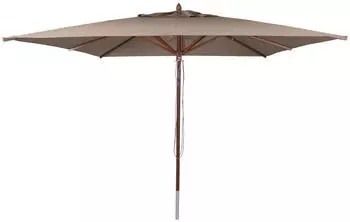 MCW Sonnenschirm MCW-C57b Holz, eckig 3x3m, Taupe (100875)