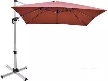Costway Ampelschirm &Oslash;300cm neigbar mit Kurbel, Burgund (OP70233OR)