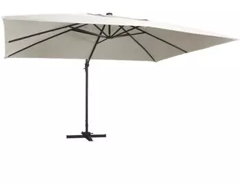 Helloshop26 Freiarmschirm mit LED-Beleuchtung Aluminium 400x300cm sandfarben (02_0008451)