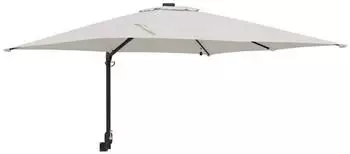 Helloshop26 Neigbarer Gartenschirm 248,5x247,5cm LED-Beleuchtung Polyester sandfarben (02_0058650)