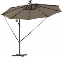 vidaXL Sonnenschirm Taupe 294 x 294 x 248 cm Polyester und Aluminium