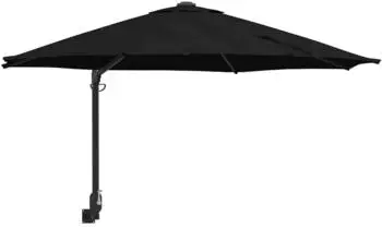 vidaXL Terrassenschirm Polyester pulverbeschichteter Stahl Schwarz (42003233)