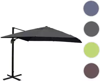 Mendler Gastronomie-Schirm HWC-A96 3x3m (&Oslash;4,24m) anthrazit (138988)