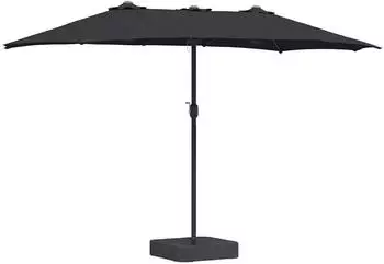 vidaXL Gartenparasol Schwarz 385 x 209 x 244 cm Stoff (42003281)
