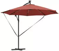 vidaXL Sonnenschirm mit LED-Lichtleisten Terrakotta 294 x 294 x 248 cm