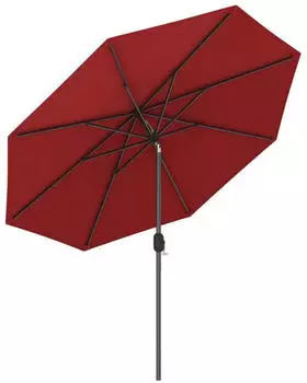 Helloshop26 Neigbarer Sonnenschirm 2,7m Kurbel Polyester Rot (20_0013023)