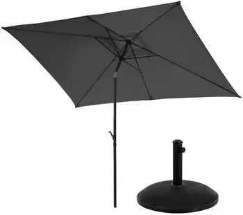 Svita Sonnenschirm Set mit Schirmst&auml;nder 3x2m rechteckig Dunkelgrau (94445)