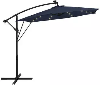 ML-Design Ampelschirm &Oslash;300cm Aluminium Solar-LED UV50+ navyblau (490018126)